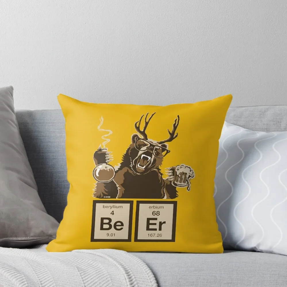 Chemistry bear discovered beer Throw Pillow Sofa Cushion New year pillow