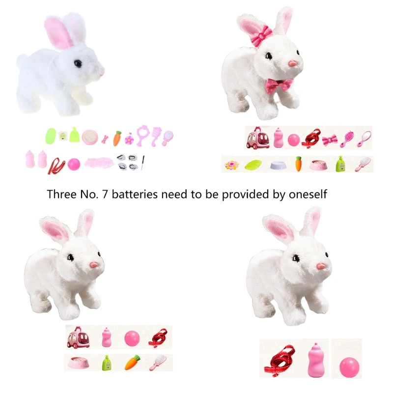 Jouet interactif lapin mobile qui aboie qui marche, cadeau d'anniversaire pour enfants