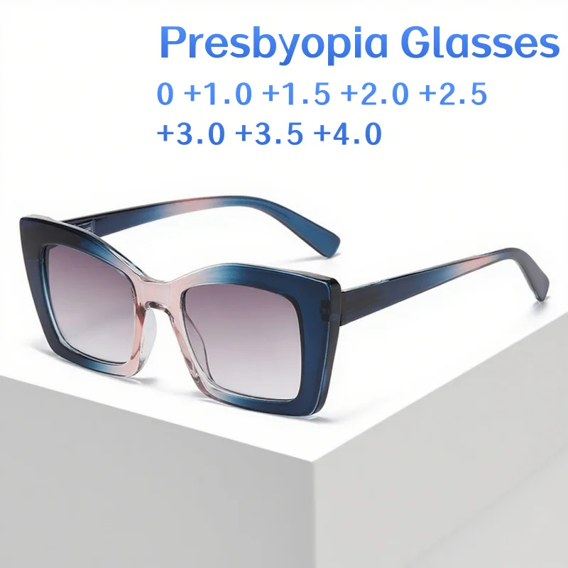 

New Large Frame Gradient Presbyopia Glasses Fashionable Lightweight Durable High-definition UV Resistant Glasses Diopter To +4.0