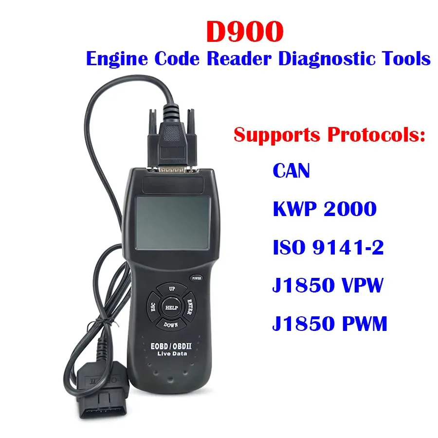 

CAN BUS Error Tester D900 OBD2 Scanner Engine Code Reader EOBD Diagnostic Tool For Multi Brand Cars