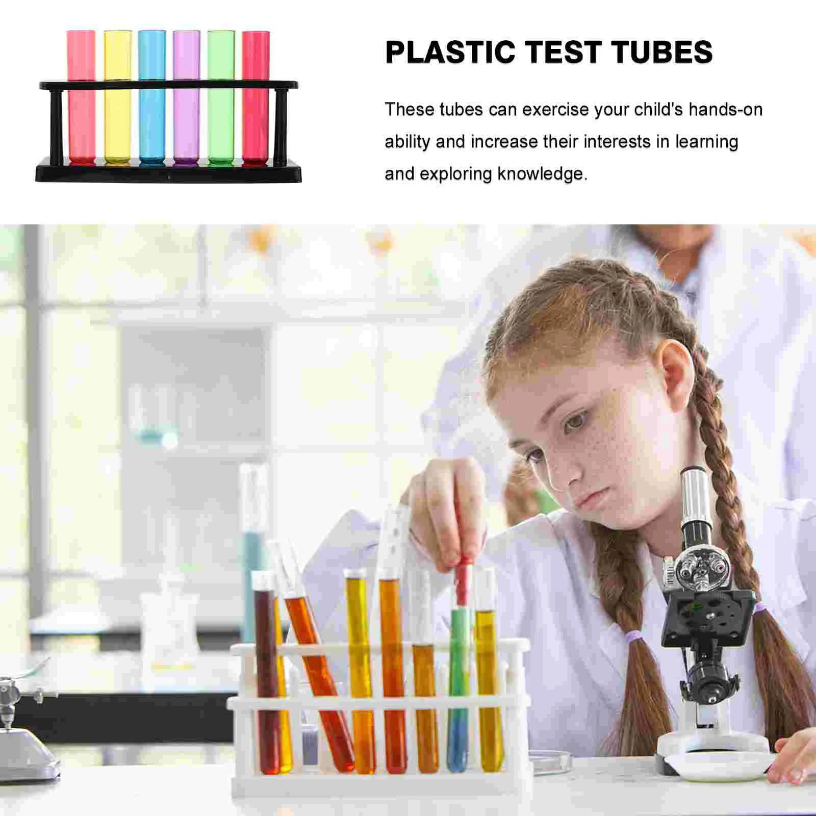 Test Tube Plastic Tubes for Kid's Teaching Storage Containers Practical Glass Bottles Science Children's