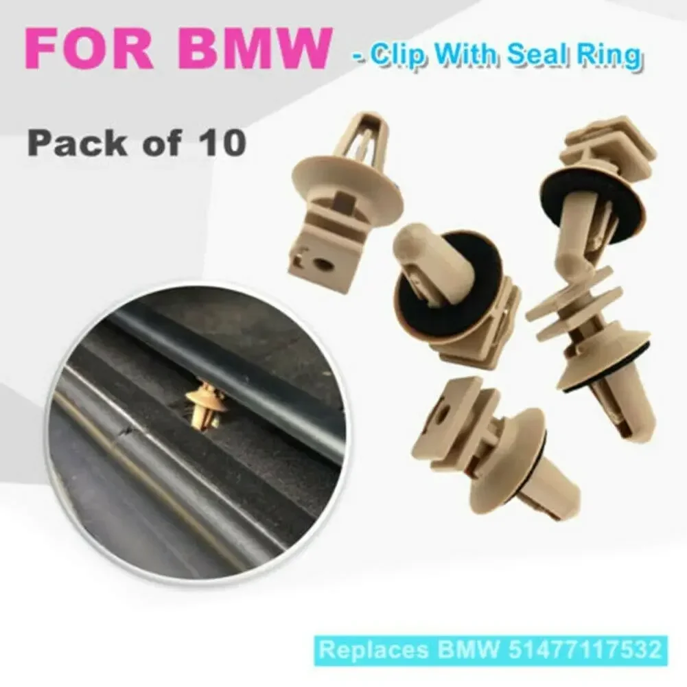 

10x Car Nylon Clip For BMW 51477117532 Trims On Sill & Door Entrance Plastic Clip Fits Into 10mm Hole Car Accessories