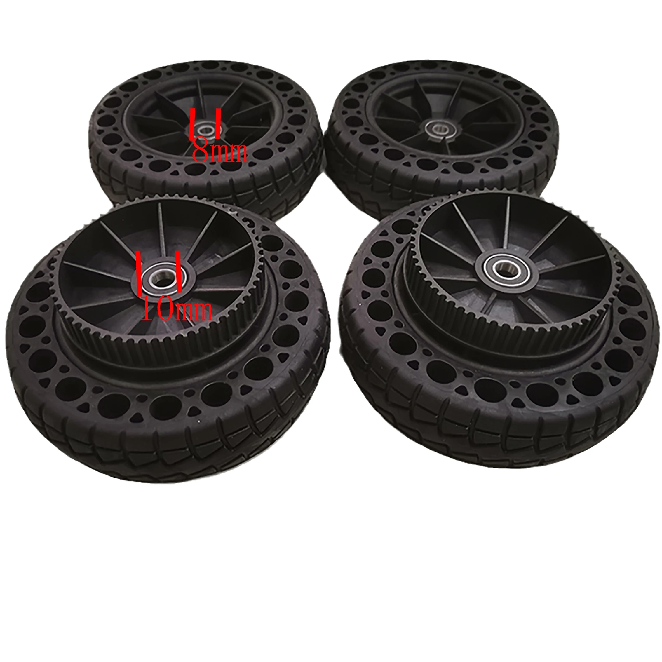 

Four wheel Kick scooter accessories 4.5 inch scooter wheel black honeycomb air free durable long plate off-road wheel