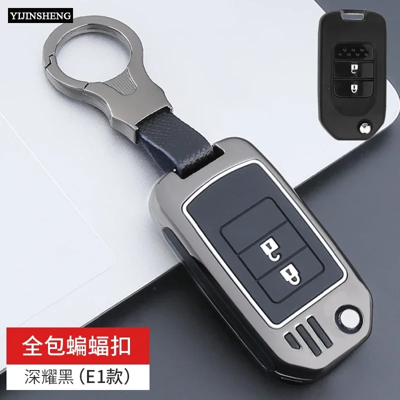 Zinc Alloy + Silicone Key Fob Cover Case for Honda Civic HRV CRV XRV CR-V Crider Odyssey Pilot Fit Accord 2 3 Button Flip Remote