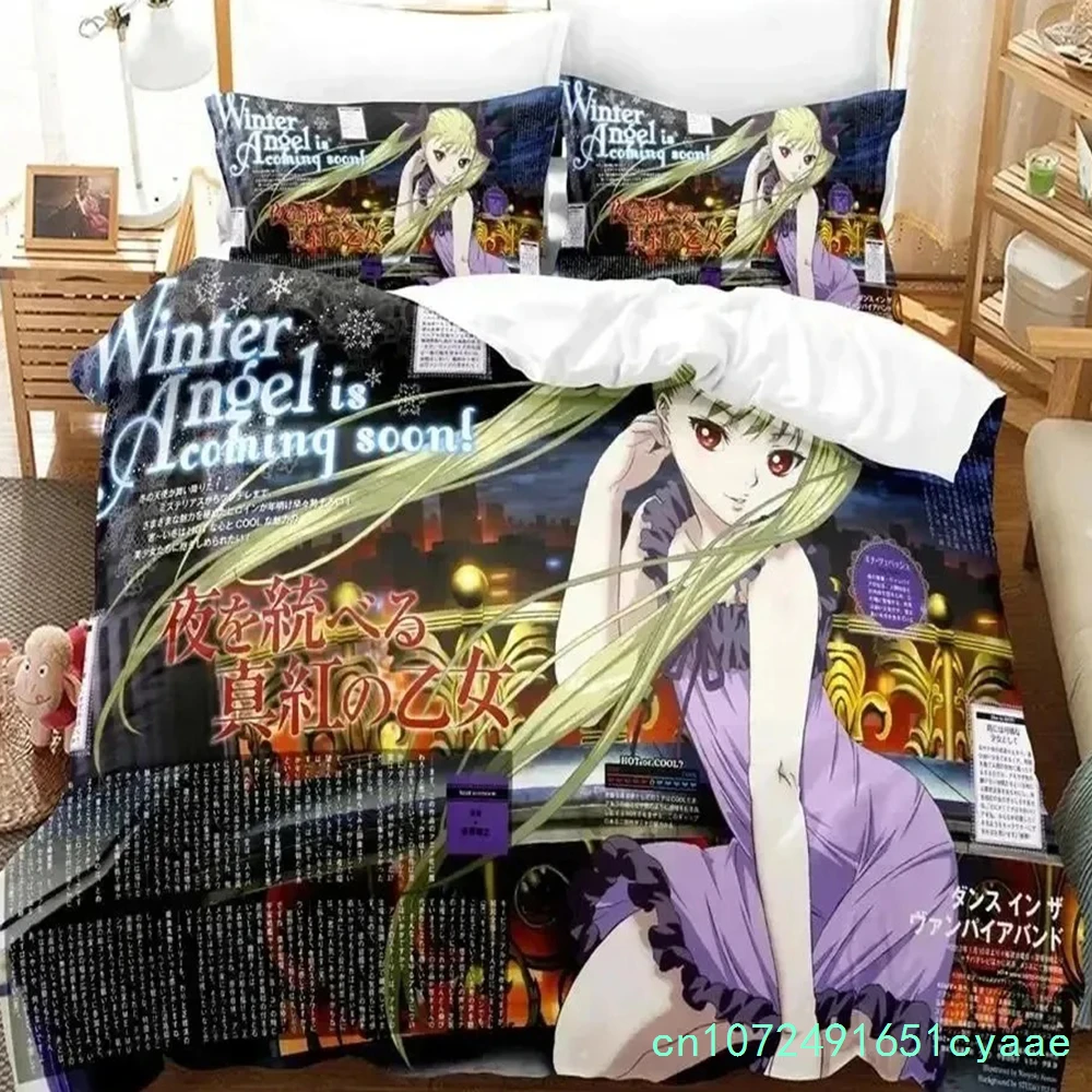 Anime Dance In The Vampire Bund Bedding Set Bedroom Soft Modern Bedspreads Comefortable Duvet Cover Quilt Cover And Pillowcase