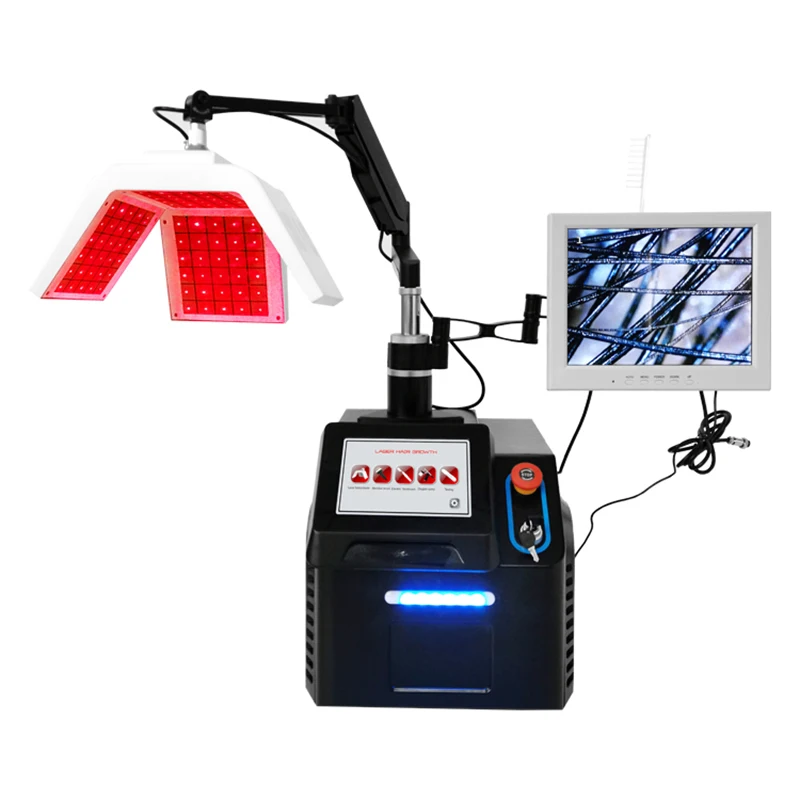 

2024 650nm Diode Laser Hair Growth Machine Hair Regrowth Bio Stimulate PD-T LED Light Anti Hair Loss Treatment Beauty Equipment