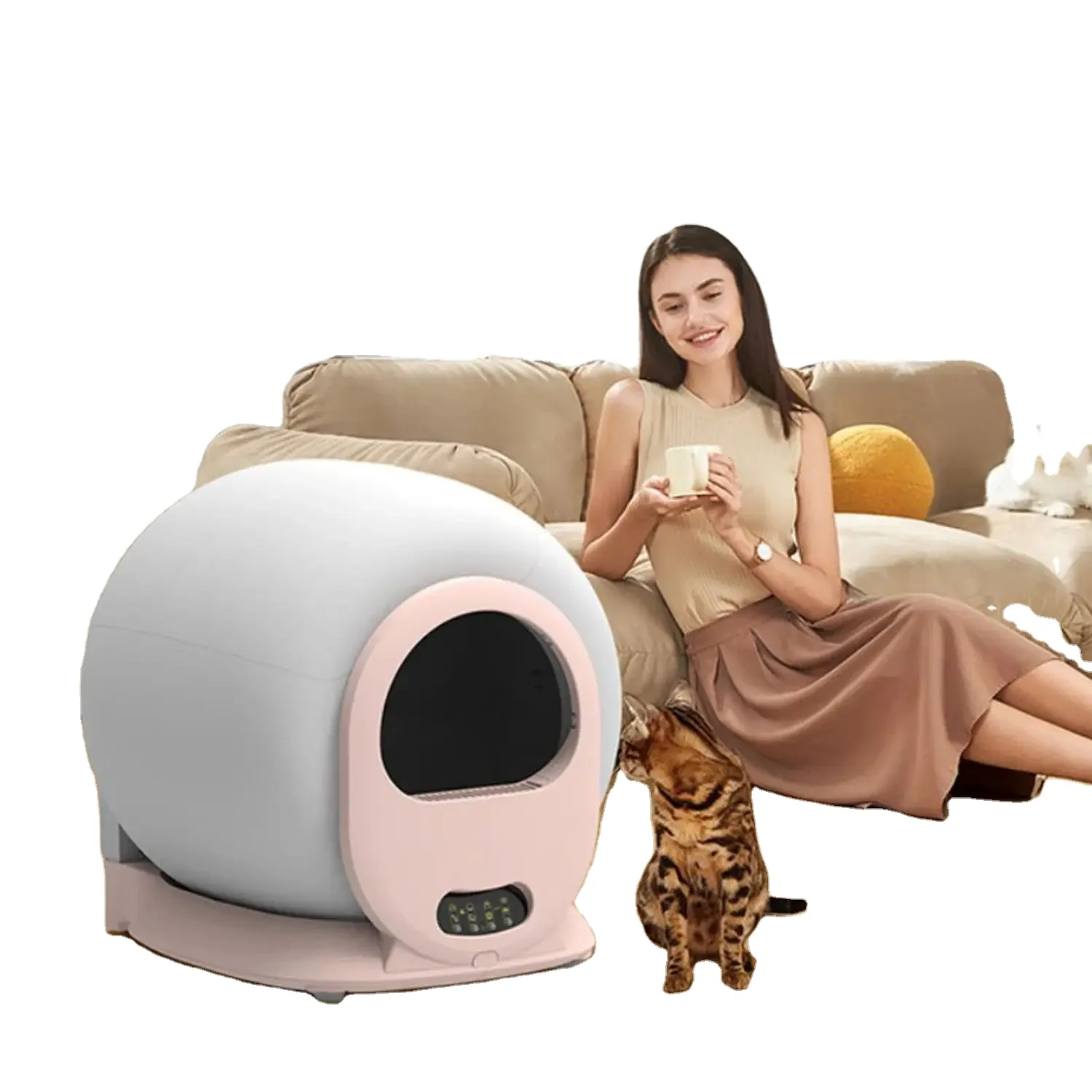 

Pet Supplies Hot Selling ultra Low Entrance Easy Clean Weight Record APP Remote Automatic Smart Cat Litter Box Self Cleaning