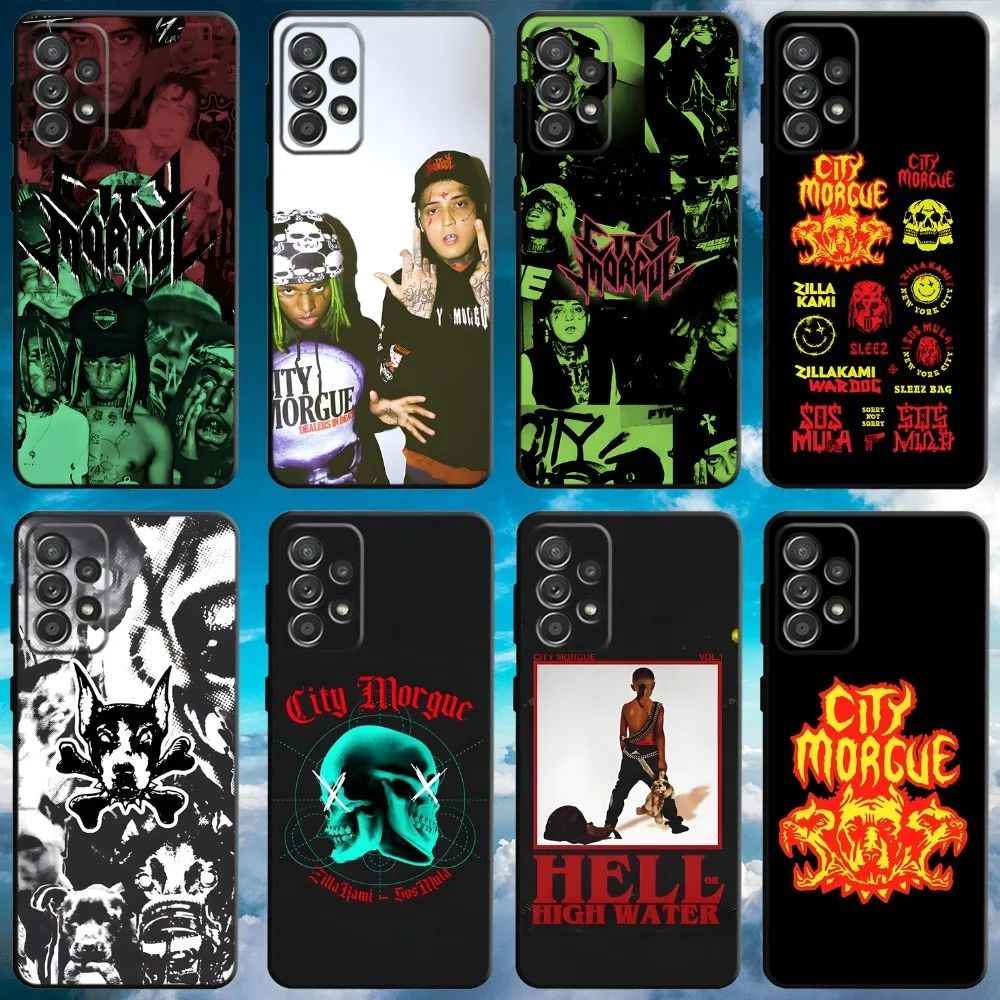 C-City Morgue Zillakami Phone Case For Samsung S21,S22 Ultra,S20,S30 plus,S22 plus,S23,S30 ultra 5G Soft Black Cover