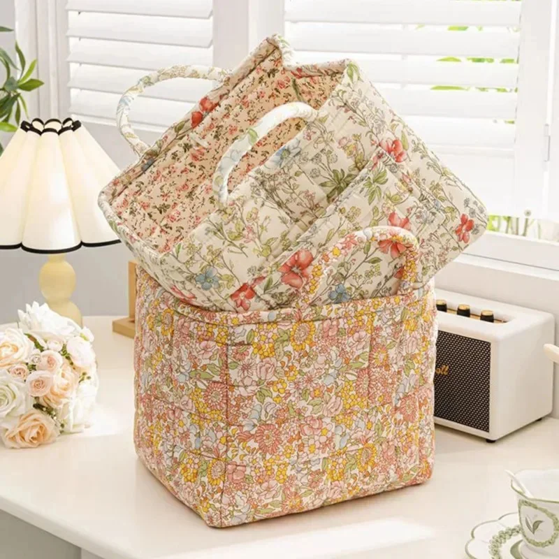 

2025 New Stackable Washable Sundries Storage Organizer Pastoral Style Fabric Storage Basket Underwear Debris Organizing Frame