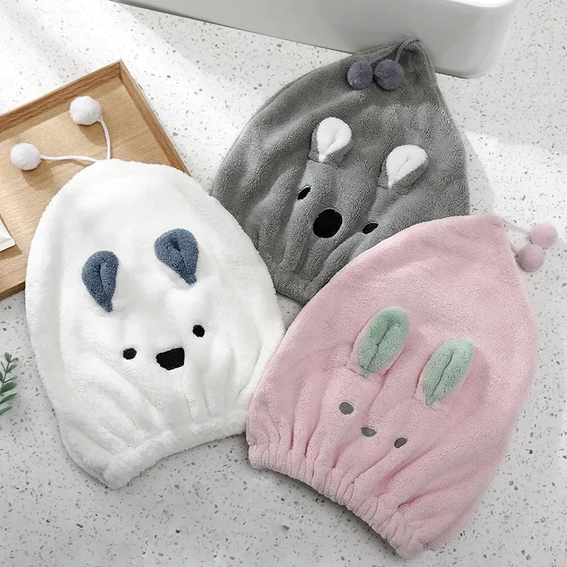 Microfiber Solid Quickly Dry Hair Hat Cute Rabbit Towel Women Shower Towels Home Textile Towel Bath Wearable Towel