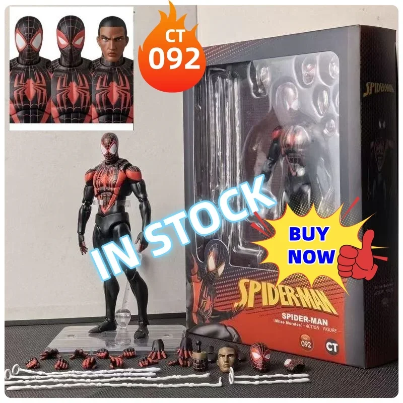 Ct Toys Mafex 092 مايلز موراليس أنيمي عمل الشكل كاريكاتير نهائي الرجل العنكبوت SHF-Style تمثال هدية مثالية لهواة الجمع