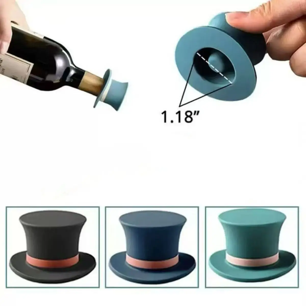 Silicone Champagne Wine Beer Bottle Cork Stopper Plug Wine Bottle Sealer Cap Stopper Bar Kitchen Tool Vacuum Sealed Sealer Plug