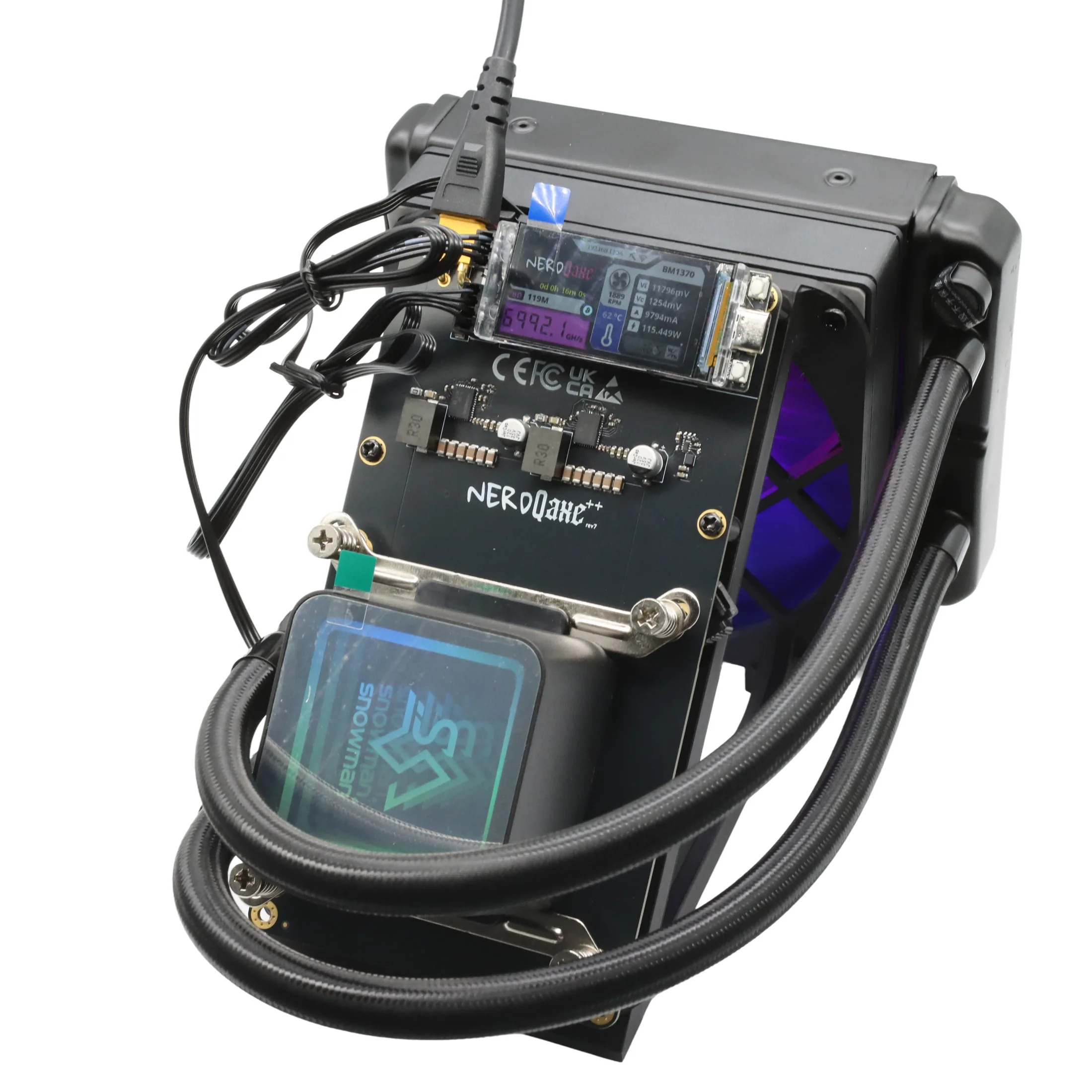 2026 Latest NerdQaxe++ Rev7 Hydro 7TH/s 120W Open Souce Bitcoin Miner With Power Supply