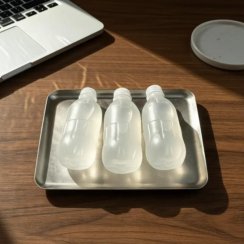 Clear Stress Relief Fidget Water Bottle Slow Rising Transparent Leakproof Drinkware for Office Desk Birthday Gift