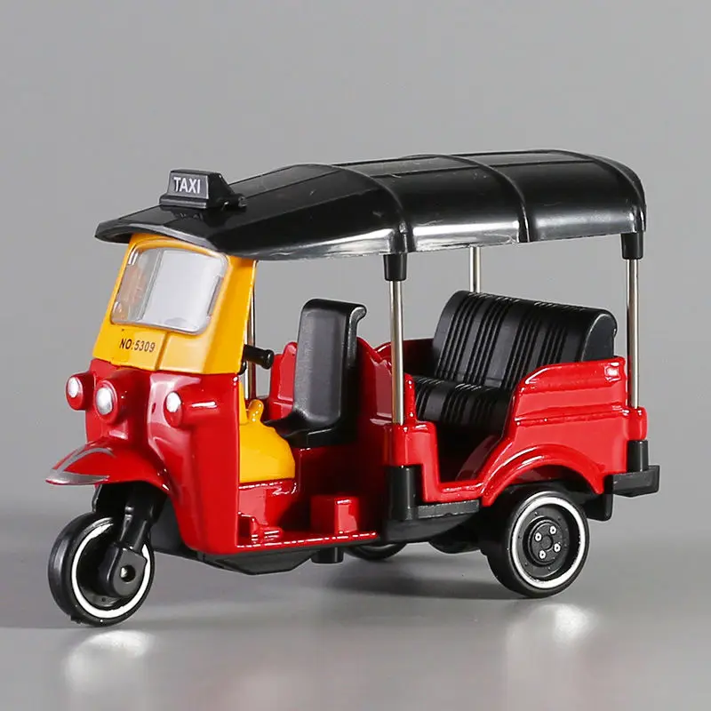 Alloy Thai Tricycle Model, Taxi Model, Simulated Motorcycle, Tabletop Decoration, Collection Display, Boy, Adult Gift