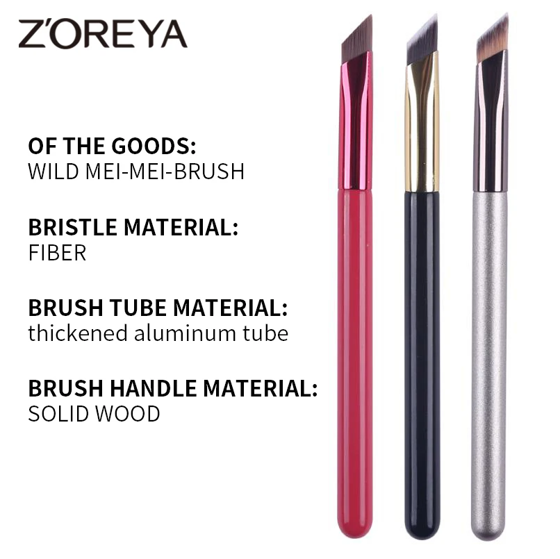 ZOREYA dziki pędzel do brwi wielofunkcyjne symulowane układanie włosów brwi szczotka Contour Eyeshadow Concealer Square pędzle do makijażu