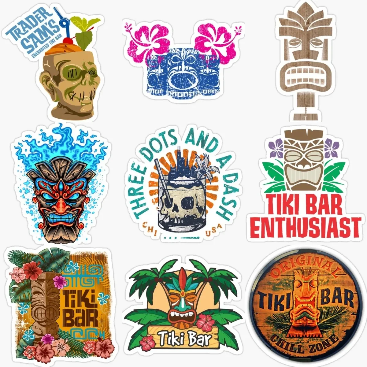 

Tiki Mask Native Totem Personalized PVC Waterproof Stickers Accessories for Decorate Car Van Window Wall Table Off-road Camper