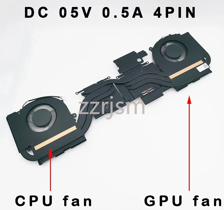 

New Laptop CPU GPU Heatsink Fan Cooler Radiator for CLEVO 6-31-PC503-104 DFS5K223052834 FMKL DFS5K22305283R FMKK DC 05V 0.5A