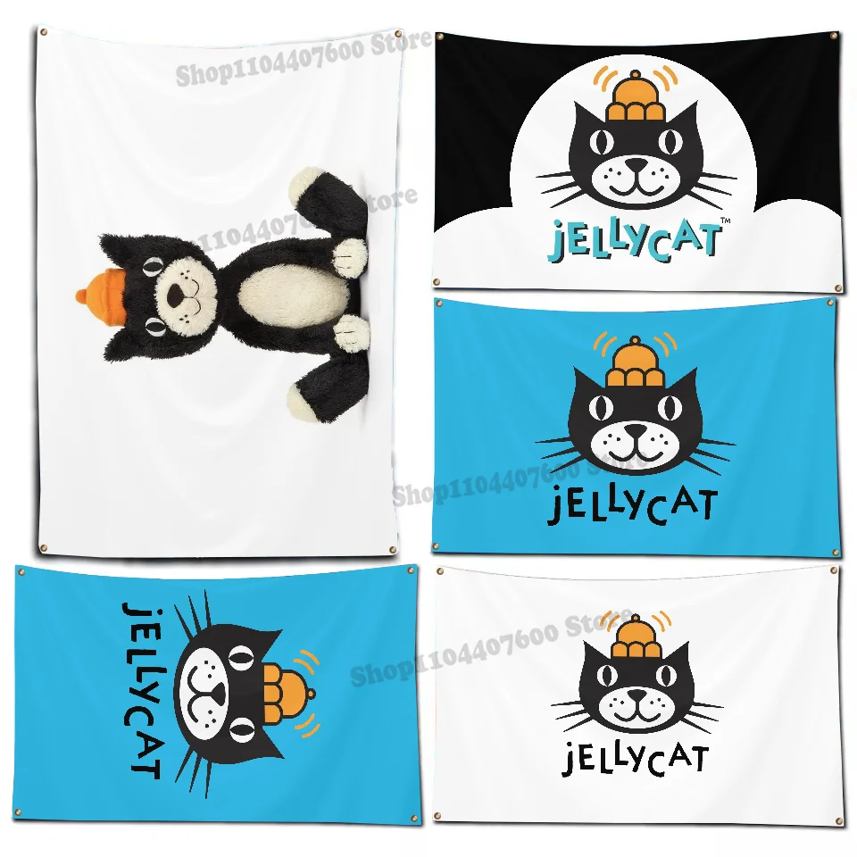 Kawaii J-Jellycats Cute Flag Funny Flags Room Decor Home & Garden Wall Flag Workshop Flags for Rooms Outdoor Decorations