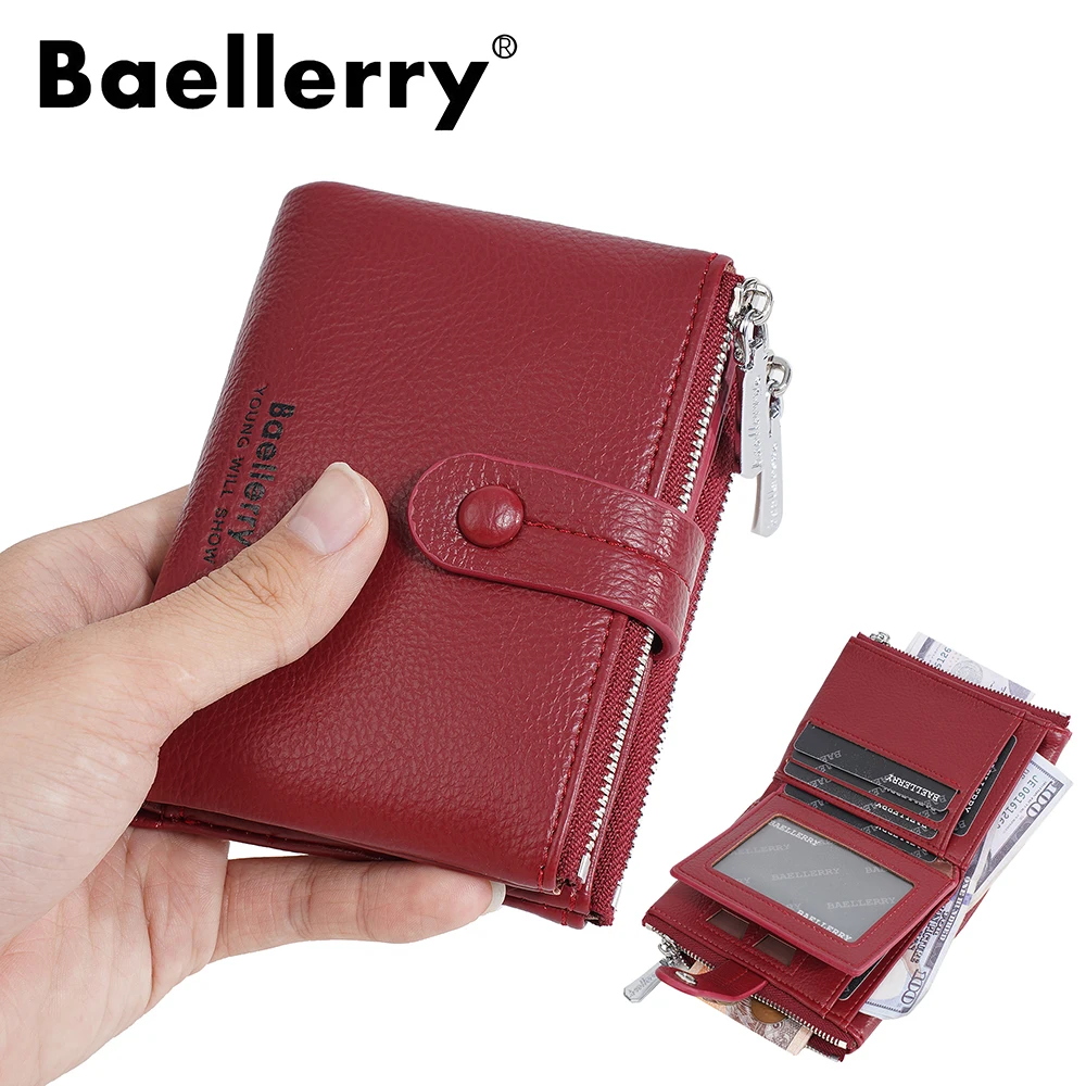 

Baellerry New Double Zipper Women Wallets Simple Buckle Female Coin Purses Large Capacity Card Holder Wallet For Girls
