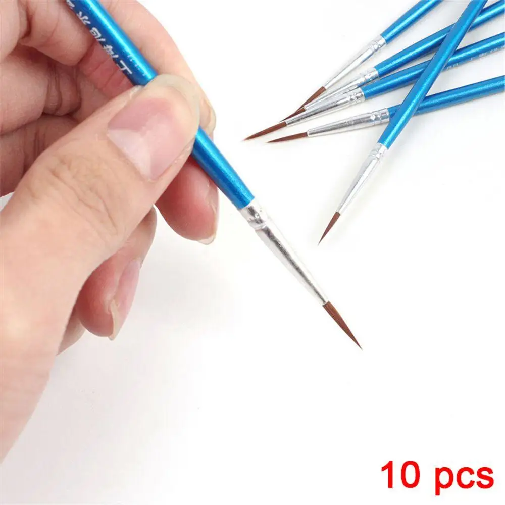 10 Pcs/lot New Pastry Watercolor Nylon Fiber Hair Artist Paint Brush Line Drawing Pen Fondant Cake Decorating