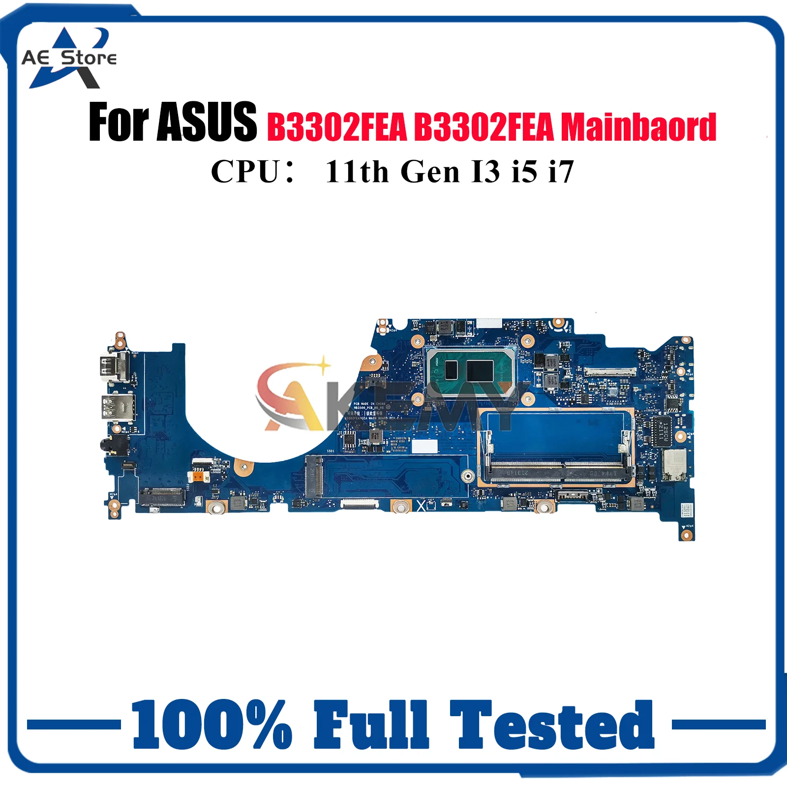 

B3302FEA Материнская плата для ноутбука ASUS ExpertBook B3302FEA B3302F Материнская плата для ноутбука с 11-го поколения I3 i5 i7 tests ОК быстрая доставка