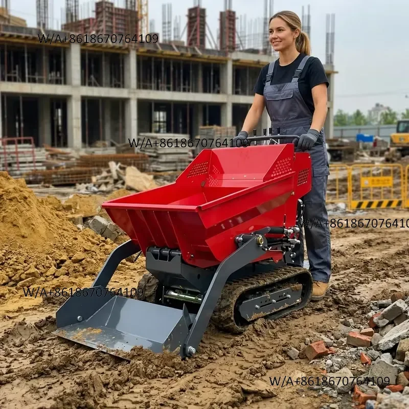 Hot Seller Professional F500 Mini Crawler Dumper 500kg Capacity Hydraulic Tip Loncin Engine Tracked Power Barrow for Rough