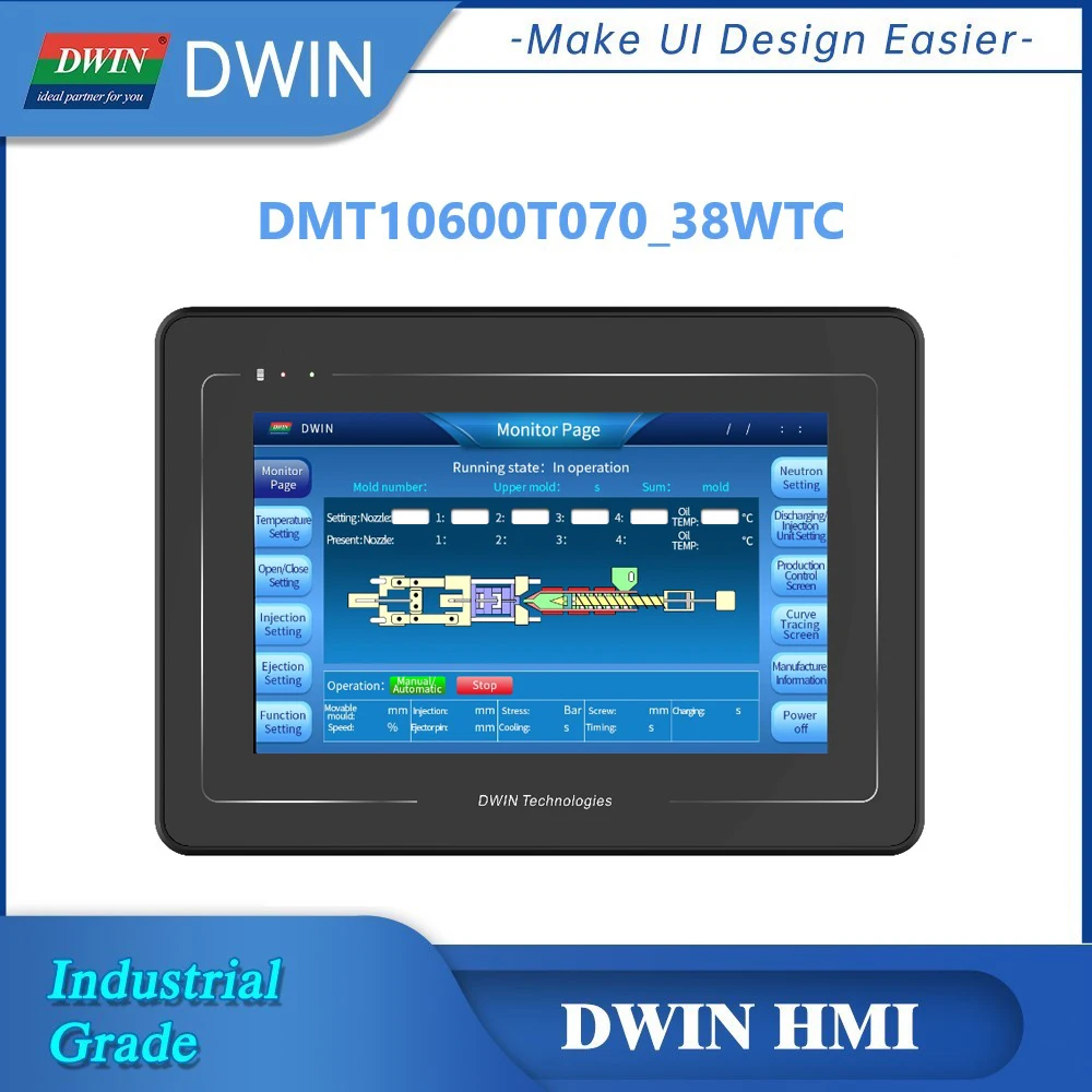 

DWIN HMI 7Inch Integrated Database Management Display 1024*600 Pixels 16.7M Colors IPS Capacitive Touch Panel