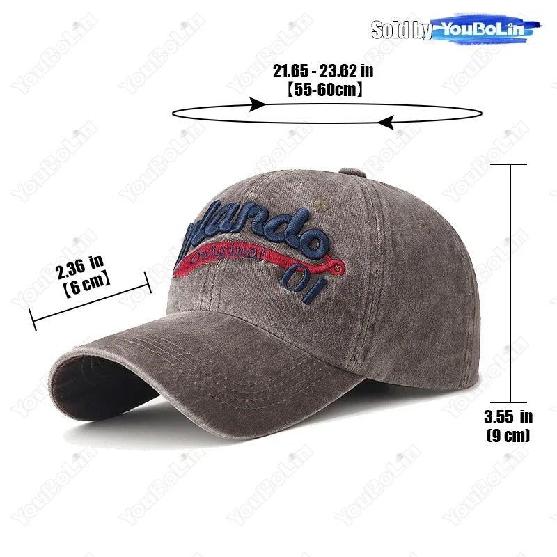 قبعة بيسبول مغسولة مطرزة بأحرف خارجية كلاسيكية للرجال والنساء كاجوال للحماية من الشمس بحافة منحنية قبعة منقار البط القديمة
