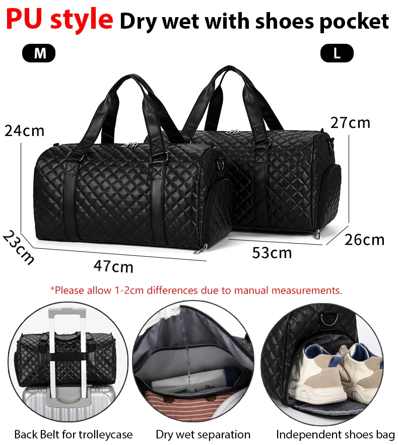 Female Sports Gym Bags Lady's Fitness Yoga Large Capacity Handbags for Women Over the Shoulder Men Travel Bag Luggage XA957WD