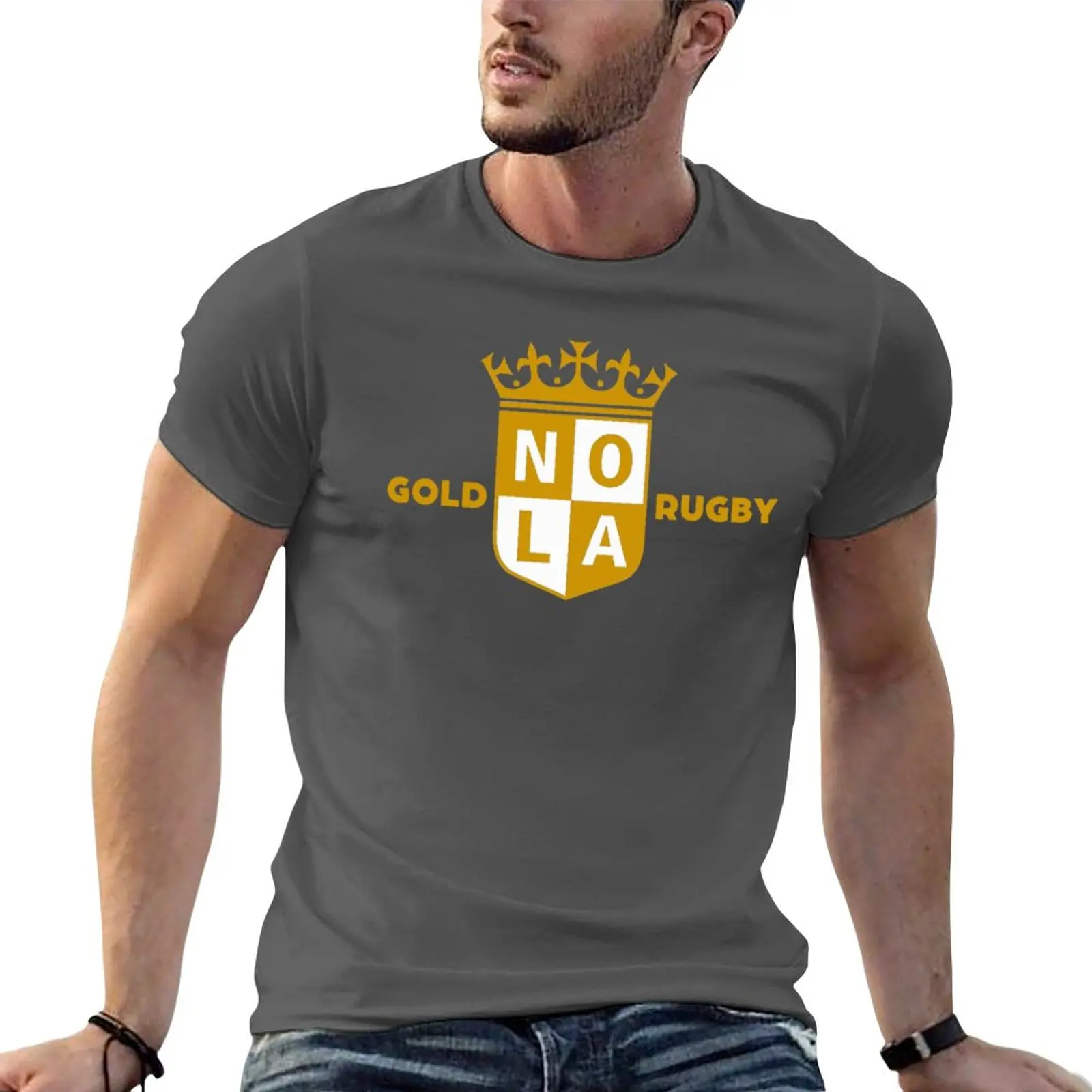 

New NOLA Gold Rugby T-Shirt blank t shirts T-shirt short summer top men clothes
