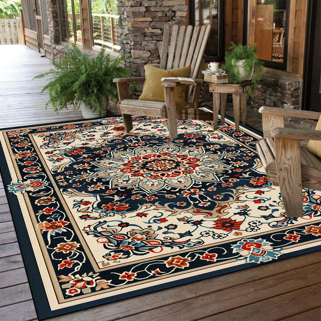 Vintage Persian Rugs for Living Room Decoration Home Coffee Table Anti-slip Soft Floor Mat Bedroom Lounge Carpet Alfombras Kовер