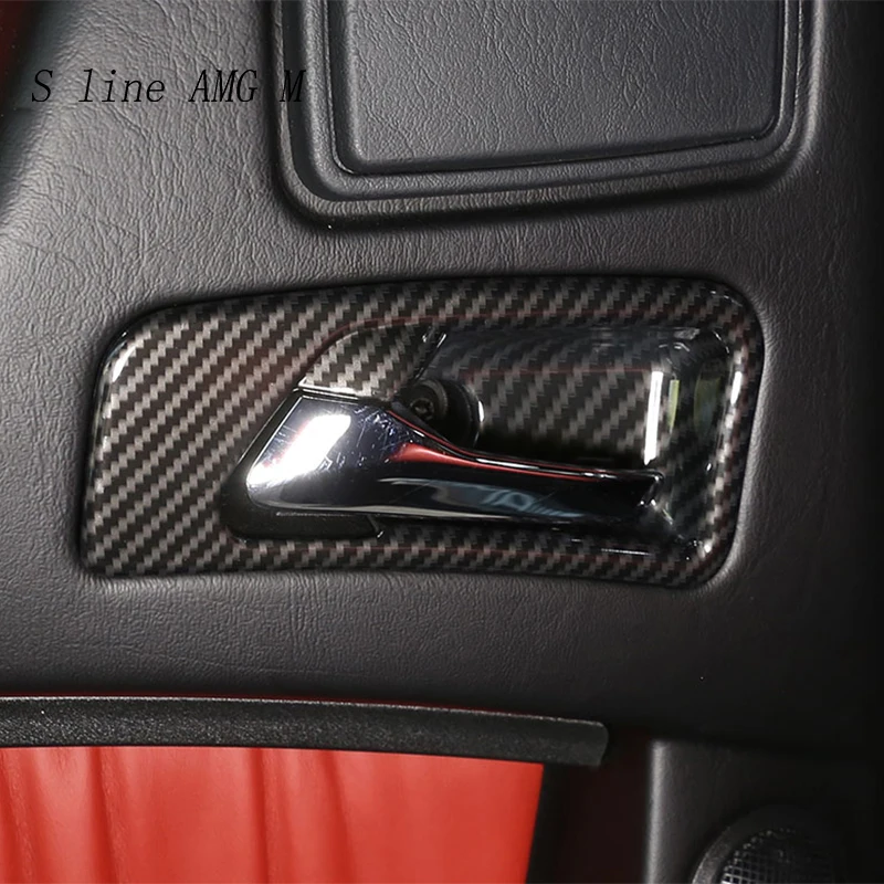 

Для Mercedes Benz G Class W463 G63 G500 2007-2010 углеродное волокно Автомобильная внутренняя дверная ручка Чаша Украшение авто крышка наклейки отделка