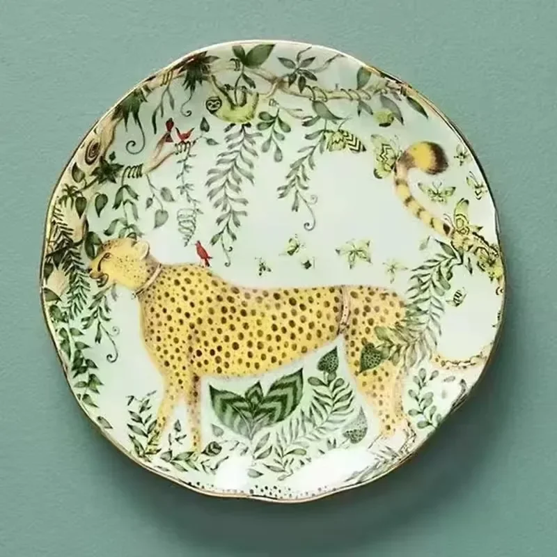 American Jungle Style Ceramic Plate Creative Animal Colour Glaze Craft Western Steak Dinner Plates Dessert Dishes Tableware Dish
