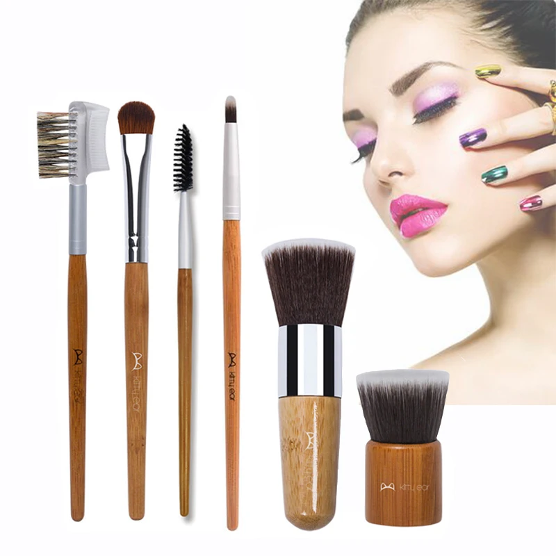 Facial Makeup Brush Kabuki Foundation Brush Eyebrow Eye Shadow Eyelash Lip Make Up Brush Soft Hair Concealer Contour Beauty Tool