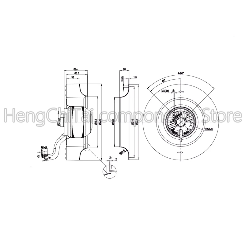 Original 100% Working R2E225-AT51-26 cooling fan