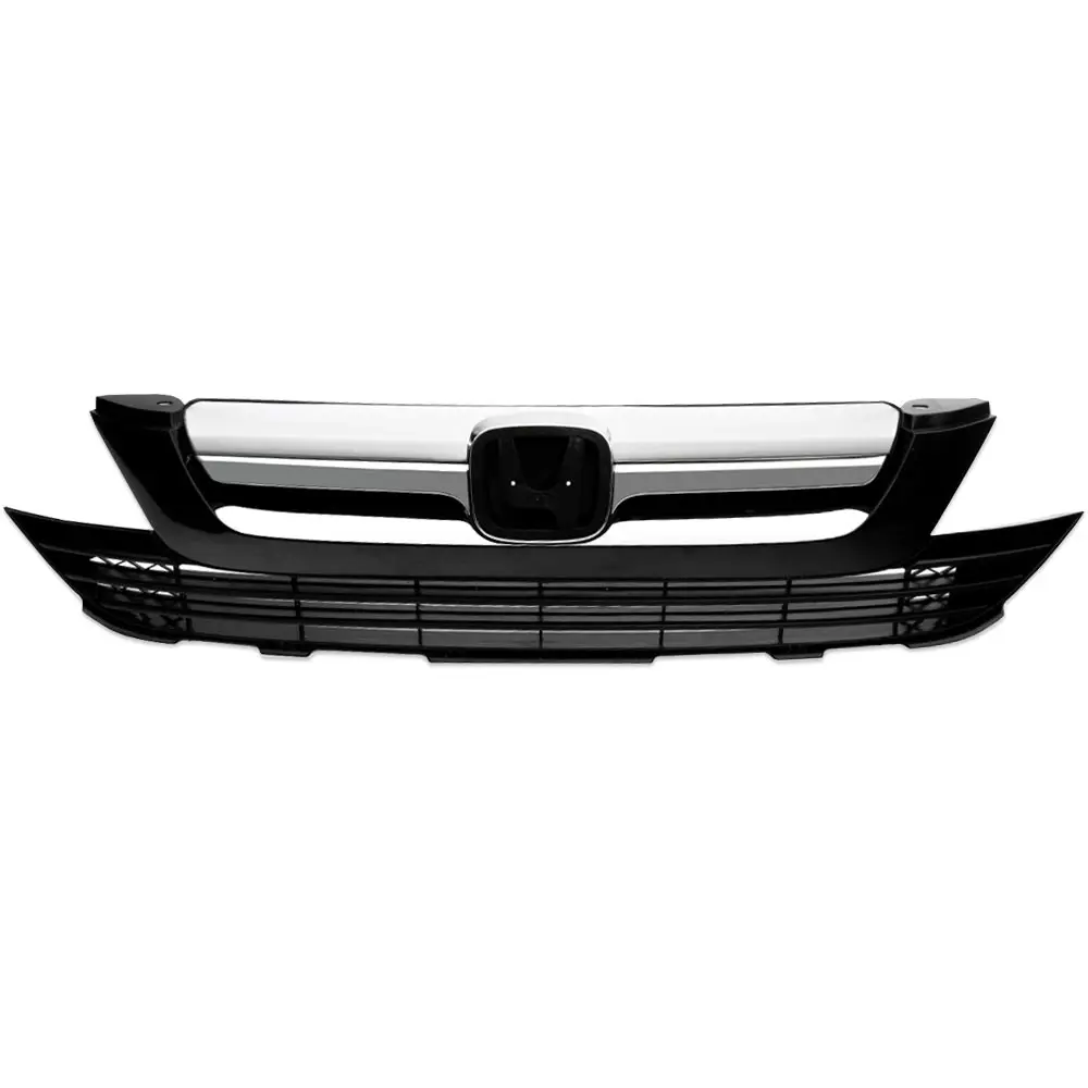 

Верхняя + нижняя решетка хромированного переднего бампера, совместимая с Honda Crv Cr-V 2007 2008 2009 г.в.