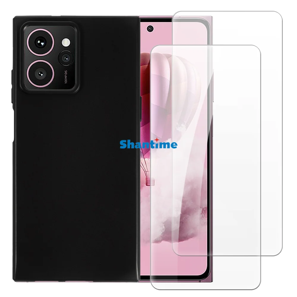 Soft Case + 2 Pack Tempered Glass Screen Protectors for HMD Skyline 5G Full-Body Protection, Shockproof