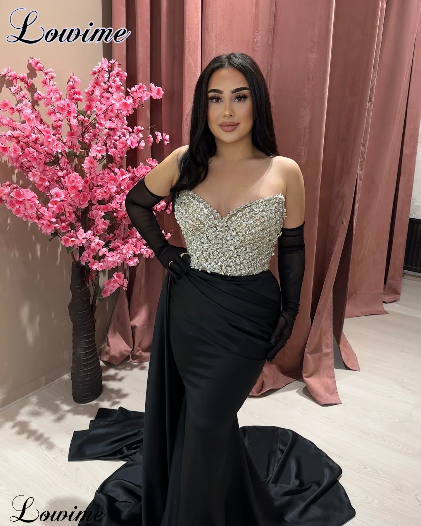 Simple Mermaid Cocktail Dresses Plus Size Sweetheart Crystals Boho Birthday Dresses Vestidos De Gala Arabic Prom Dresses