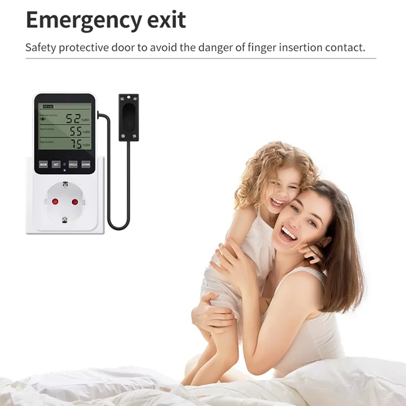 Digital Display Temperature And Humidity Controller Socket Thermostat Heating And Cooling Regulator Smart Socket EU Plug