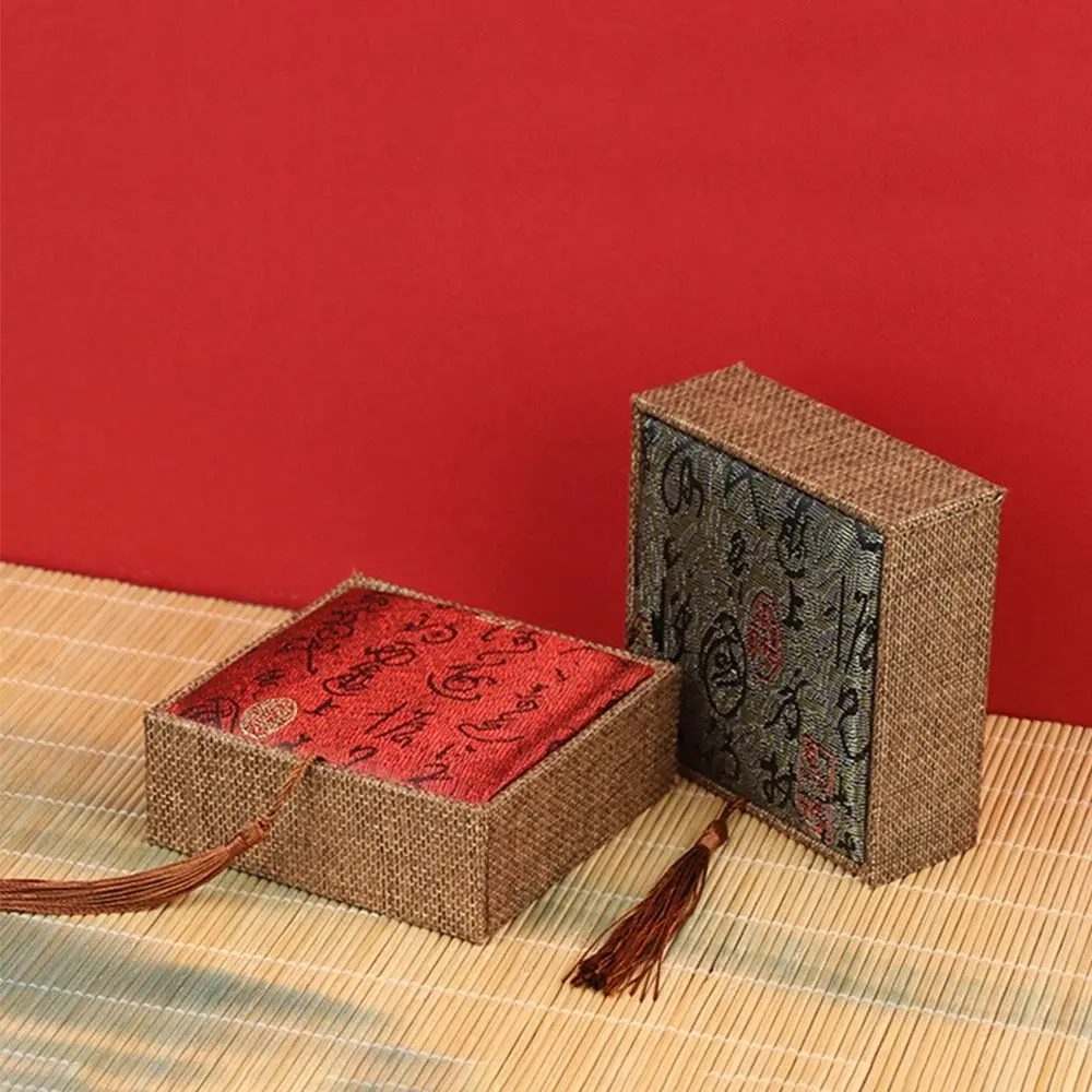 Mini Chinese Style Jewelry Box with Fringe Portable Jewelry Drawer Organizer Necklace Organizor For Woman