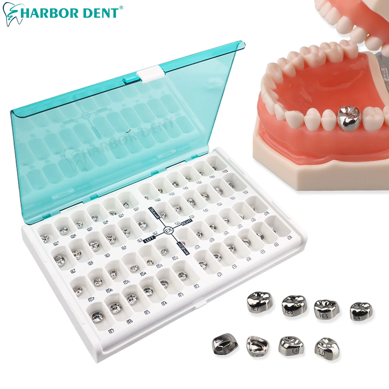 Dental Kid Primary Molar Crown teeth Stainless Steel 1st 2nd Preformed Temporary Crowns 48 Pcs Dentistry Orthodontic Material