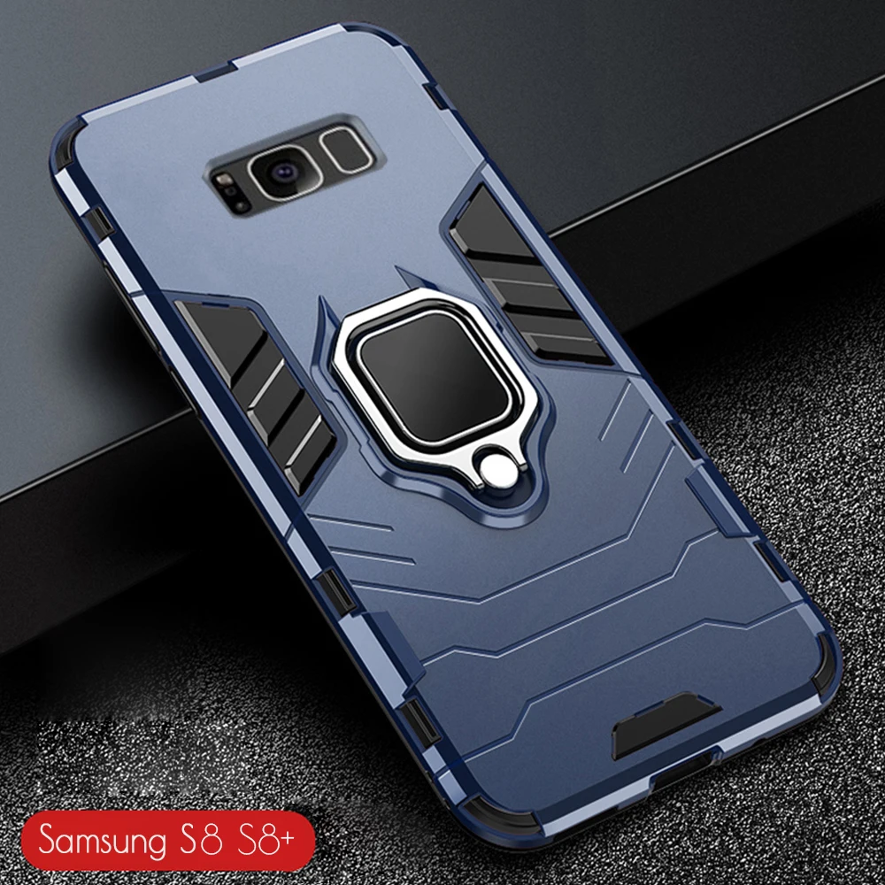 For Samsung Galaxy S8 Case Armor PC Cover Metal Ring Holder Phone Case For Samsung S8 S8 Plus  M40S Cover Shockproof Hard Bumper