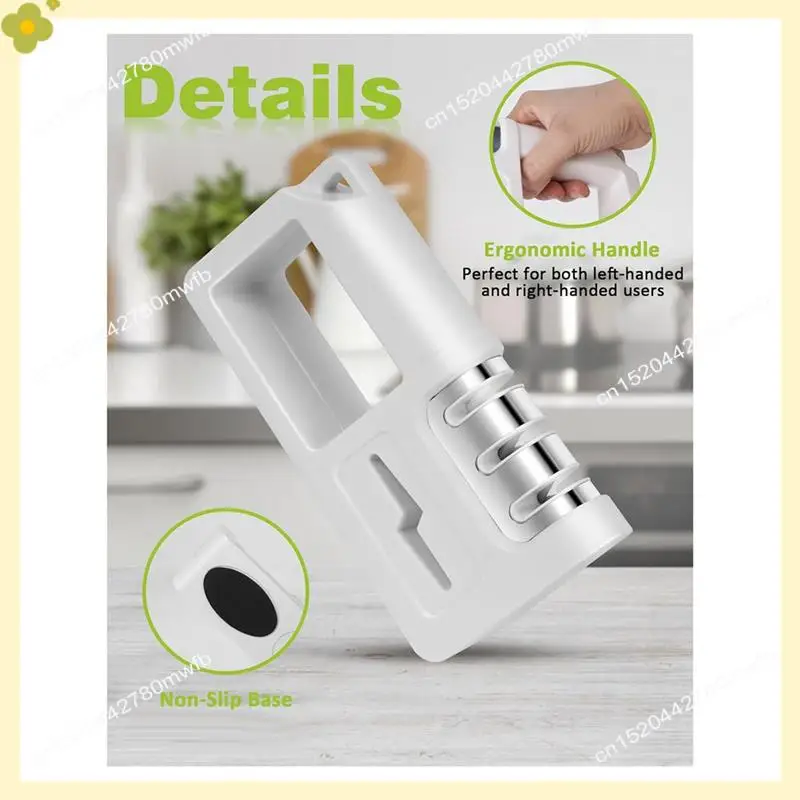 LDHL Knife Sharpener, Kitchen Knife Sharpener With Scissors Sharpener, Knife Sharpener Tool For Repairing, Restoring Durable Whi