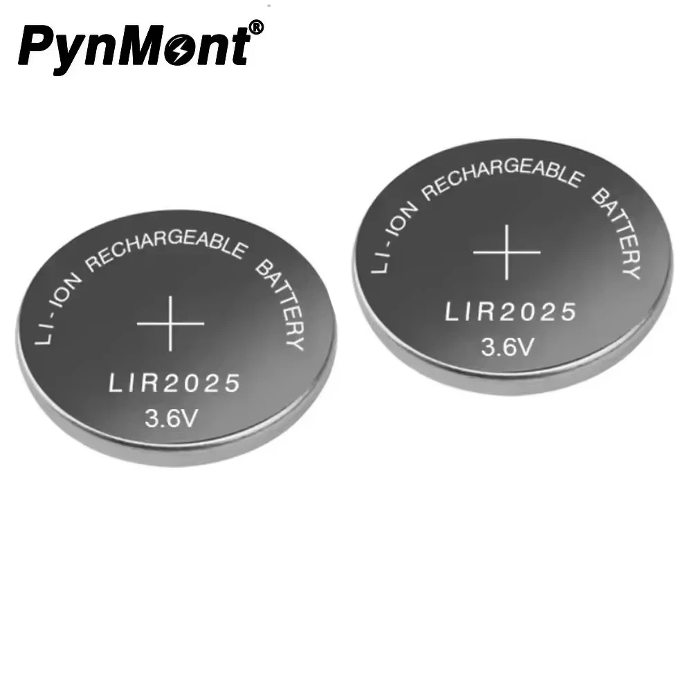 Batterie au lithium aste LIR2025 pour voiture, pile bouton, montre à distance, jouet, pièce de monnaie, peut remplacer CR2025, 3.6V, 25mAh, 2025, 2 pièces