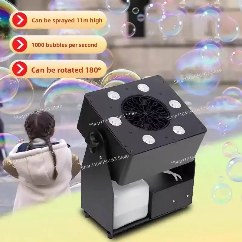 3-Wheel High-Power Bubble Machine with Long Runtime, Professional High-Output Bubble Maker for Weddings Parties & Stage Events
