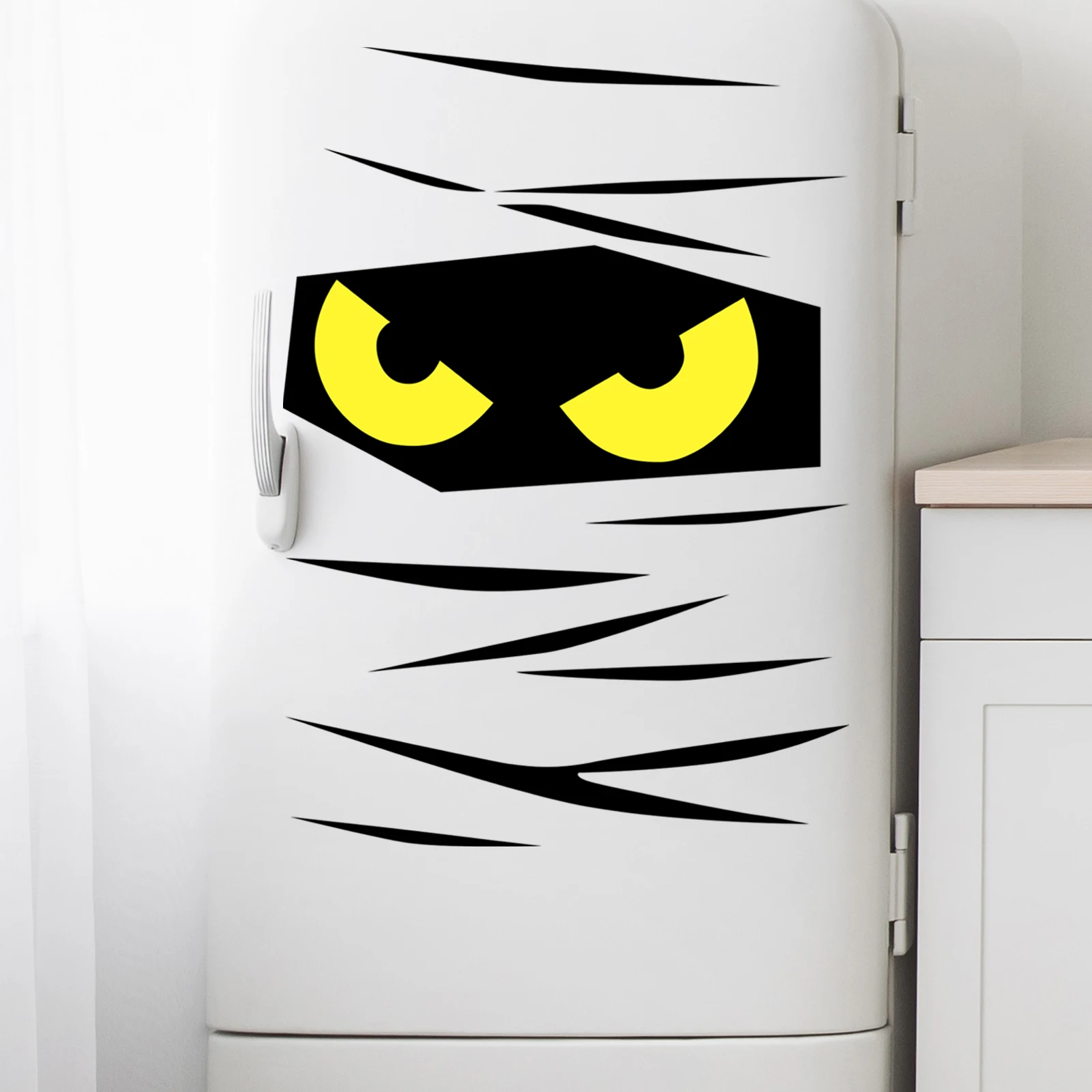 Scary Peeking Monster Eyes Wall Sticker Removable Vinyl Halloween Decoration for Door Window Party Background Decor