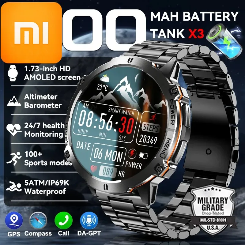 

Xiaomi 1000mAh Large Battery Durable Adult Smart Watch GPS Compass Altimeter 5ATM Waterproof BT Call Sports Smartwatch Men