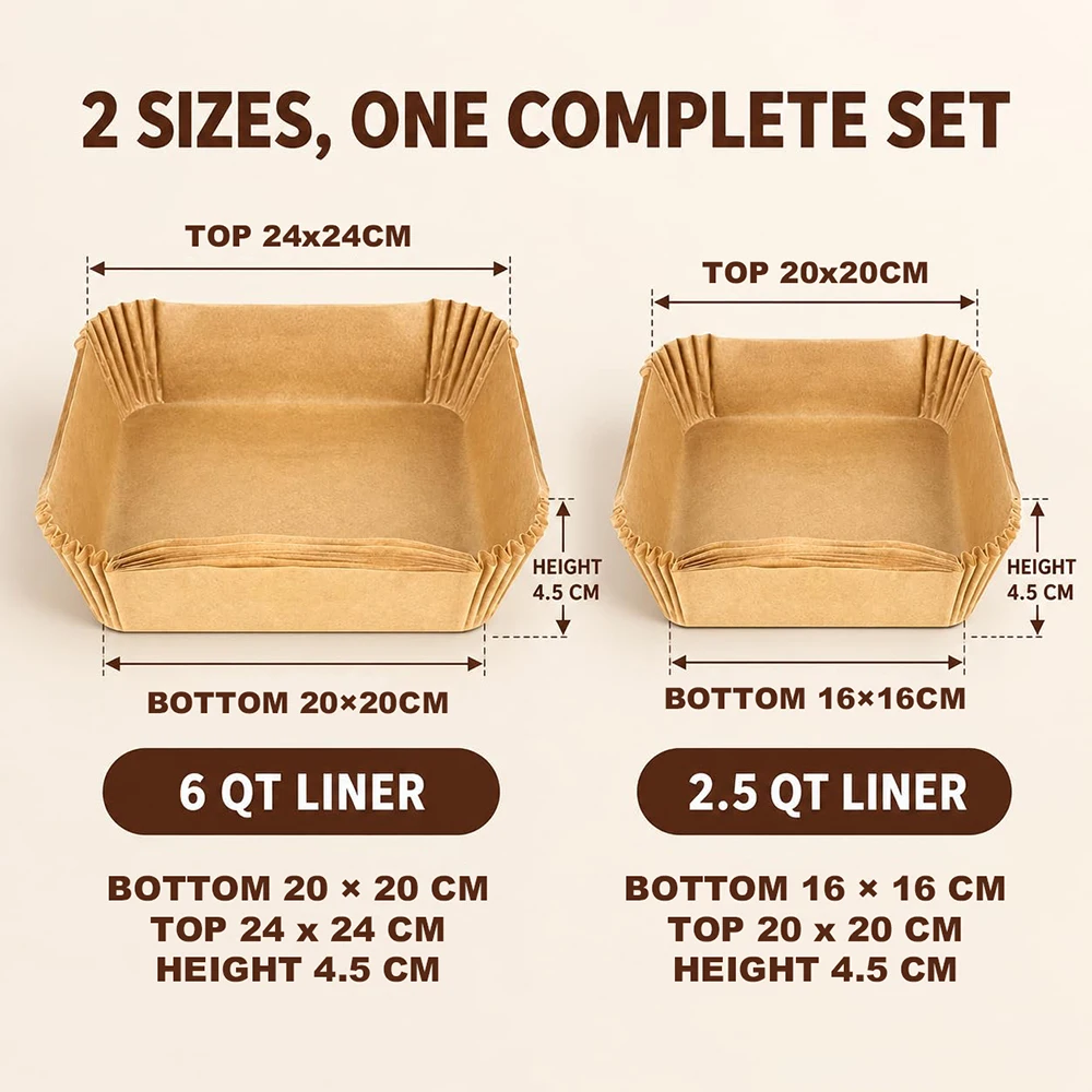 Disposable Non-Stick Parchment Paper for Ninja Crispi Pro 6-in-1 Glass AirFryer Cooking System, Oil-proof AirFryer Baking Liners
