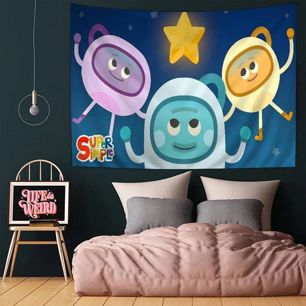 S-Super S-Simple Songs Printed Large Wall Tapestry Cheap Hippie Wall Hanging Bohemian Wall Tapestries Mandala Home Decor